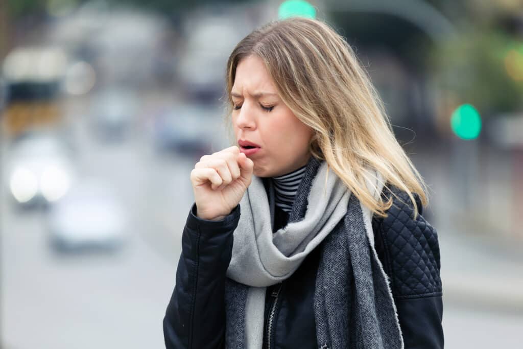 woman coughing