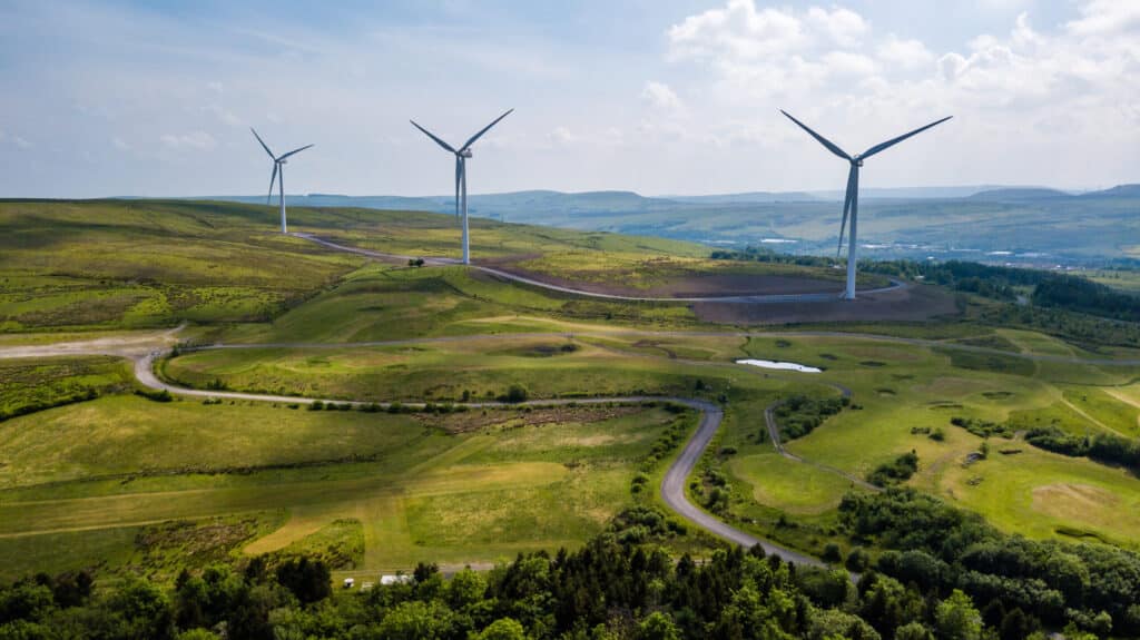 Wind farm wind turbines