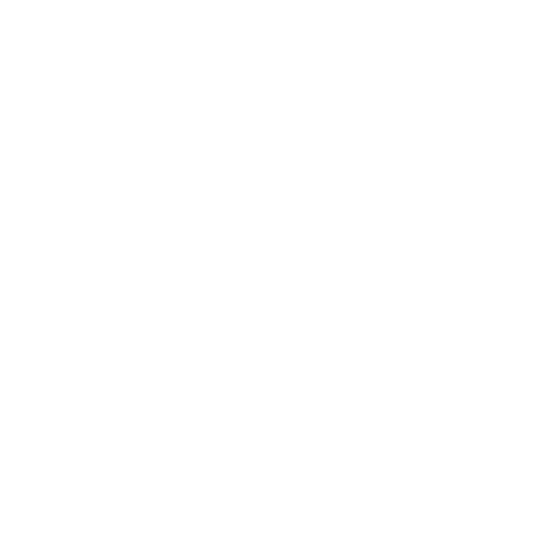 White silhouette of an open pair of scissors on a black background.